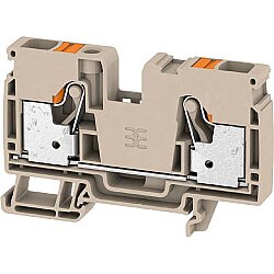Through terminal block, push-in connection, 10 mm², 57 A, 8 kV, dark beige, 2490360000
