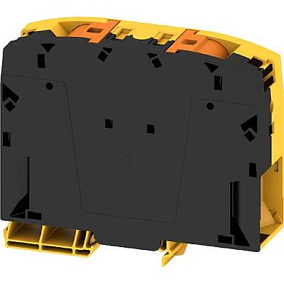 Through terminal block, push-in connection, 150 mm², 309 A, 8 kV, black/yellow, 2728720000 - 1