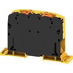 Through terminal block, push-in connection, 150 mm², 309 A, 8 kV, black/yellow, 2728790000