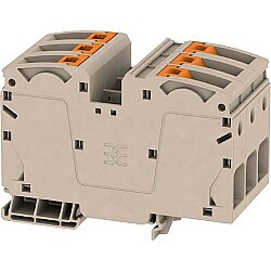 Through terminal block, push-in connection, 35 mm², 3 pole, 125 A, 8 kV, dark beige, 2552100000