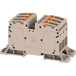 Through terminal block, push-in connection, 35 mm², 3 pole, 125 A, 8 kV, dark beige, 2552170000