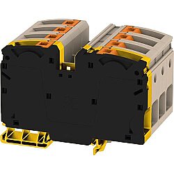Through terminal block, push-in connection, 35 mm², 4 pole, 125 A, 8 kV, dark beige, 2552110000