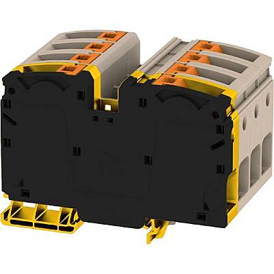 Through terminal block, push-in connection, 35 mm², 4 pole, 125 A, 8 kV, dark beige, 2552110000 - 1