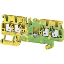 Protective conductor terminal, push-in connection, 0.5-2.5 mm², 4 pole, 8 kV, yellow/green, 1521540000