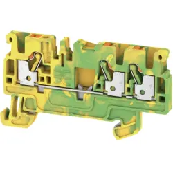 Protective conductor terminal, push-in connection, 0.5-2.5 mm², 3 pole, 8 kV, yellow/green, 1521670000