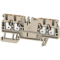 Through terminal block, push-in connection, 0.5-2.5 mm², 4 pole, 24 A, 8 kV, dark beige, 1521690000