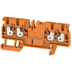 Through terminal block, push-in connection, 0.5-2.5 mm², 4 pole, 24 A, 8 kV, orange, 1521720000