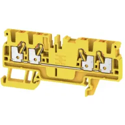 Through terminal block, push-in connection, 0.5-2.5 mm², 4 pole, 24 A, 8 kV, yellow, 1521730000
