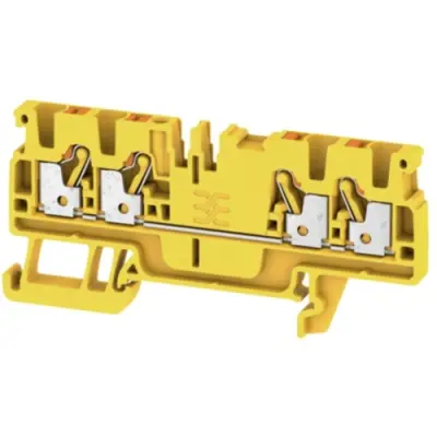 Through terminal block, push-in connection, 0.5-2.5 mm², 4 pole, 24 A, 8 kV, yellow, 1521730000 - 1