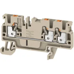 Through terminal block, push-in connection, 0.5-2.5 mm², 3 pole, 24 A, 8 kV, dark beige, 1521740000