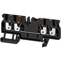 Through terminal block, push-in connection, 0.5-2.5 mm², 4 pole, 24 A, 8 kV, black, 1521820000