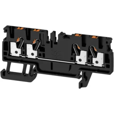 Through terminal block, push-in connection, 0.5-2.5 mm², 4 pole, 24 A, 8 kV, black, 1521820000 - 1