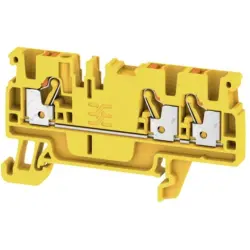 Through terminal block, push-in connection, 0.5-2.5 mm², 3 pole, 24 A, 8 kV, yellow, 1521840000
