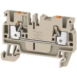 Through terminal block, push-in connection, 0.5-2.5 mm², 2 pole, 24 A, 8 kV, dark beige, 1521850000