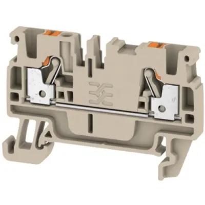 Through terminal block, push-in connection, 0.5-2.5 mm², 2 pole, 24 A, 8 kV, dark beige, 1521850000 - 1