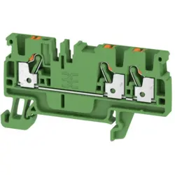 Through terminal block, push-in connection, 0.5-2.5 mm², 3 pole, 24 A, 8 kV, green, 1521870000