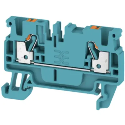 Through terminal block, push-in connection, 0.5-2.5 mm², 2 pole, 24 A, 8 kV, blue, 1521880000 - 1