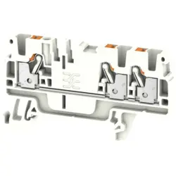 Through terminal block, push-in connection, 0.5-2.5 mm², 3 pole, 24 A, 8 kV, white, 1521890000