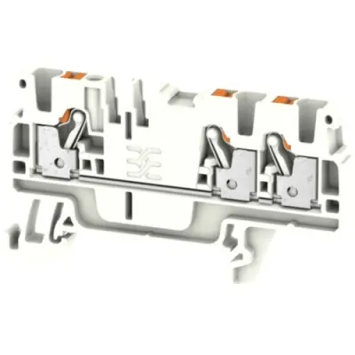 Through terminal block, push-in connection, 0.5-2.5 mm², 3 pole, 24 A, 8 kV, white, 1521890000 - 1