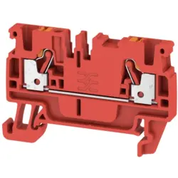 Through terminal block, push-in connection, 0.5-2.5 mm², 2 pole, 24 A, 8 kV, red, 1521900000