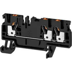 Through terminal block, push-in connection, 0.5-2.5 mm², 3 pole, 24 A, 8 kV, black, 1521920000