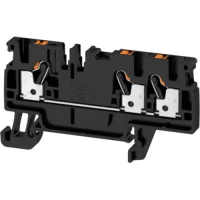 Through terminal block, push-in connection, 0.5-2.5 mm², 3 pole, 24 A, 8 kV, black, 1521920000 - 1
