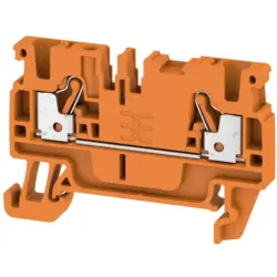 Through terminal block, push-in connection, 0.5-2.5 mm², 2 pole, 24 A, 8 kV, orange, 1521930000