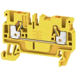 Through terminal block, push-in connection, 0.5-2.5 mm², 2 pole, 24 A, 8 kV, yellow, 1521940000