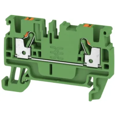 Through terminal block, push-in connection, 0.5-2.5 mm², 2 pole, 24 A, 8 kV, green, 1521950000 - 1