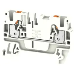 Through terminal block, push-in connection, 0.5-2.5 mm², 2 pole, 24 A, 8 kV, white, 1521970000