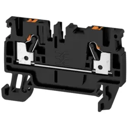 Through terminal block, push-in connection, 0.5-2.5 mm², 2 pole, 24 A, 8 kV, black, 1521980000