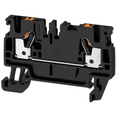 Through terminal block, push-in connection, 0.5-2.5 mm², 2 pole, 24 A, 8 kV, black, 1521980000 - 1