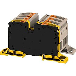 Through terminal block, push-in connection, 35 mm², 4 pole, 125 A, 8 kV, dark beige, 2552180000