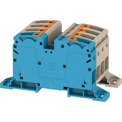 Through terminal block, push-in connection, 35 mm², 4 pole, 125 A, 8 kV, dark beige, 2552190000 - 1