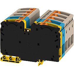 Through terminal block, push-in connection, 35 mm², 5 pole, 125 A, 8 kV, dark beige, 2552140000