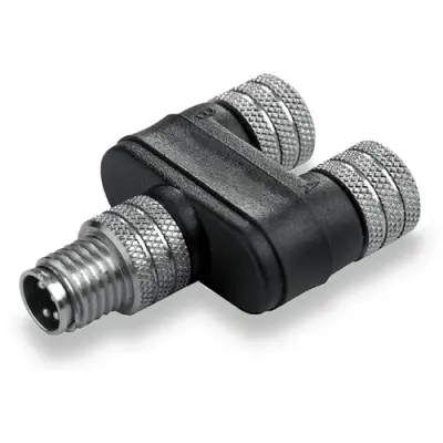 Adapter, 2 x M8 (4 pole, socket) to M8 (4 pole, plug), Y-shape, 1524700000 - 1