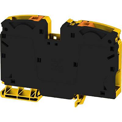 Through terminal block, push-in connection, 35 mm², 125 A, 8 kV, black/yellow, 2551530000 - 1