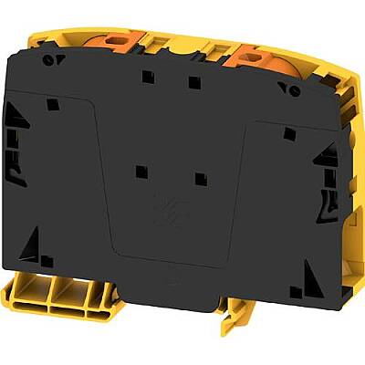 Through terminal block, push-in connection, 50 mm², 150 A, 8 kV, black/yellow, 2663270000 - 1