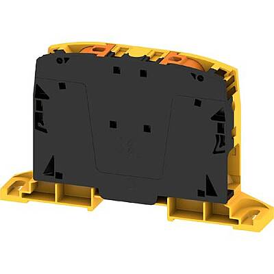 Through terminal block, push-in connection, 50 mm², 150 A, 8 kV, black/yellow, 2663350000 - 1