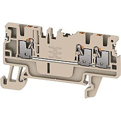 Through terminal block, push-in connection, 1.5 mm², 17.5 A, 6 kV, dark beige, 2674630000