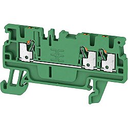 Through terminal block, push-in connection, 1.5 mm², 17.5 A, 6 kV, green, 2534480000