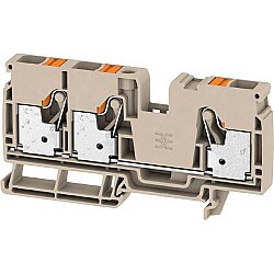 Through terminal block, push-in connection, 10 mm², 57 A, 8 kV, dark beige, 2490520000
