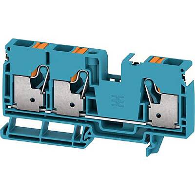 Through terminal block, push-in connection, 10 mm², 57 A, 8 kV, blue, 2674980000 - 1