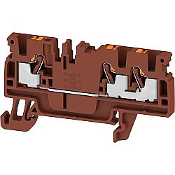 Through terminal block, push-in connection, 2.5 mm², 24 A, 8 kV, brown, 2534730000