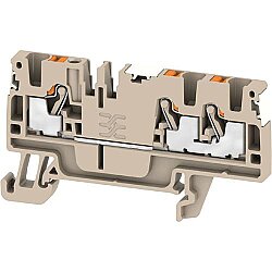 Through terminal block, push-in connection, 2.5 mm², 24 A, 8 kV, dark beige, 2674720000