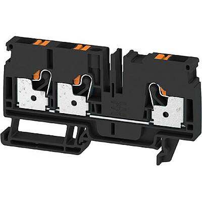 Through terminal block, push-in connection, 6.0 mm², 41 A, 8 kV, black, 2876650000 - 1