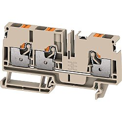 Through terminal block, push-in connection, 6.0 mm², 41 A, 8 kV, dark beige, 2674900000