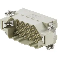 Pin contact insert, 6, 40 pole, unequipped, crimp connection, with PE contact, 1528370000