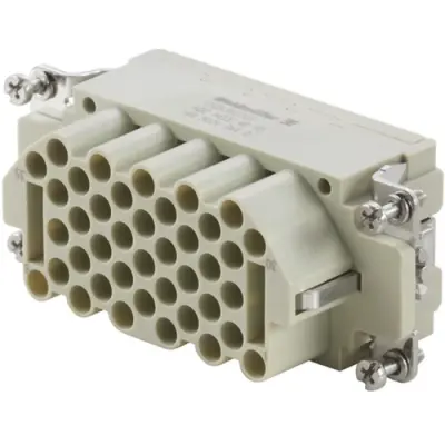 Socket contact insert, 6, 40 pole, unequipped, crimp connection, with PE contact, 1528380000 - 1