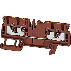 Through terminal block, push-in connection, 2.5 mm², 24 A, 8 kV, brown, 2534750000